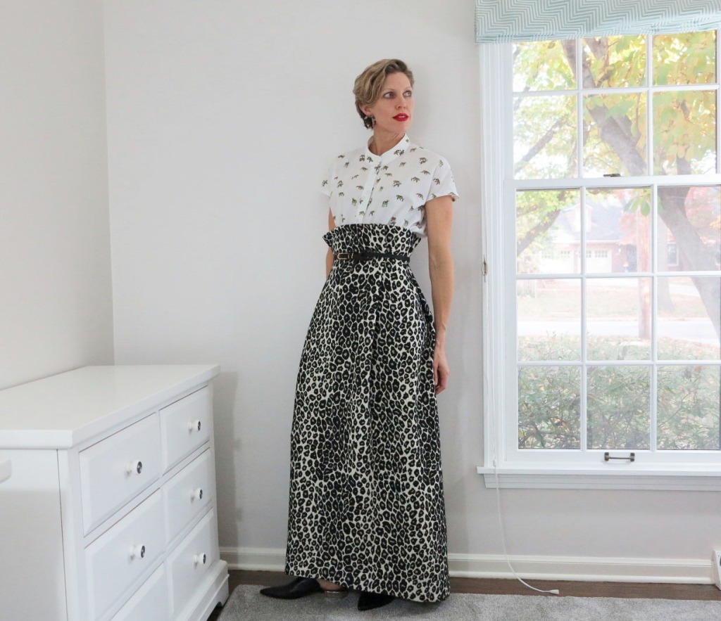 A Floor Length Skirt In Leopard Print